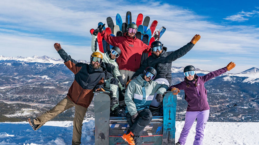 Group of Friends Pose on Breckenridge Throne