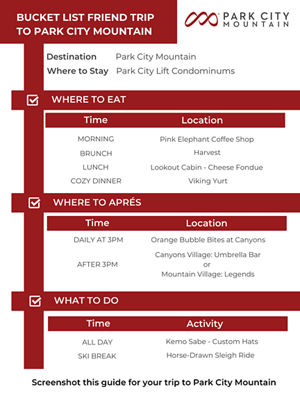 Park City 2026 Trip Itinerary