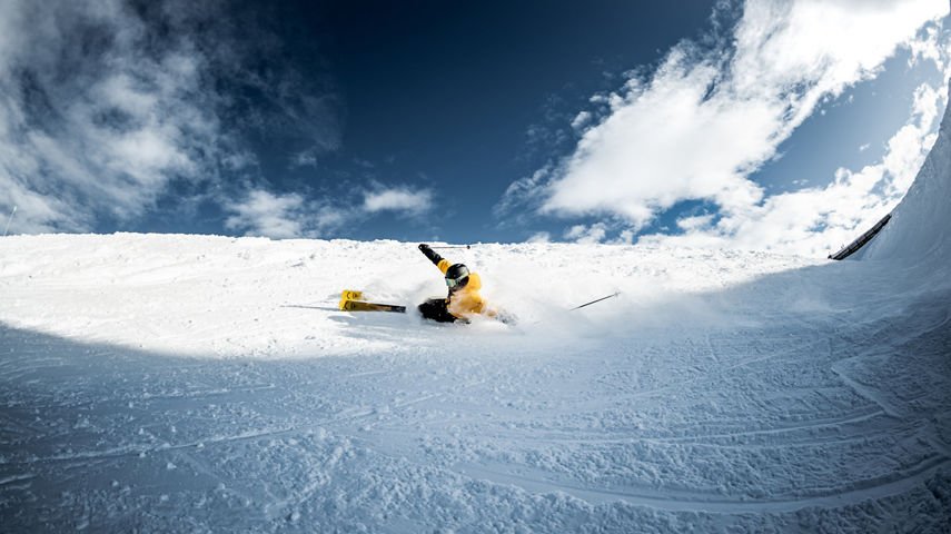 Skier Using Rossignol Arcade 94 Skis on Mountain