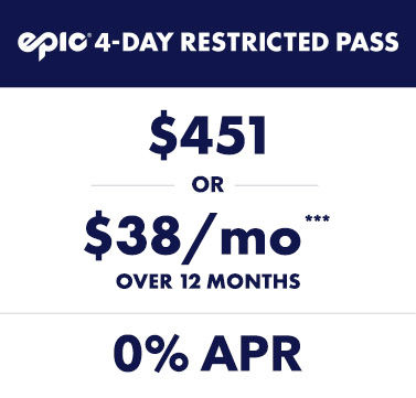 Epic 4-Day Restricted Pass Payment Plan Example