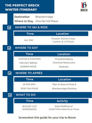 Breckenridge Perfect Winter 2025-2026 Itinerary