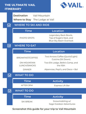 Vail Ultimate Winter 2025-2026 Itinerary
