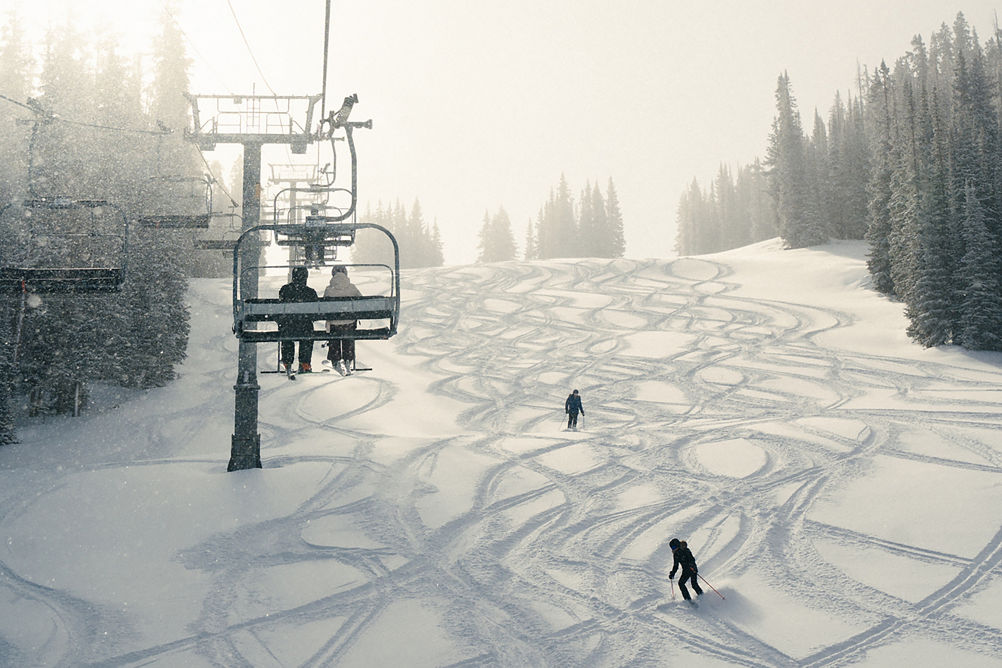Chairlift Ride Over Fresh Powder Terrain at Vail