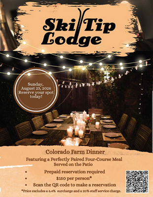 Keytone Ski Tip Lodge Farm Dinner Summer 2026 Event Promo