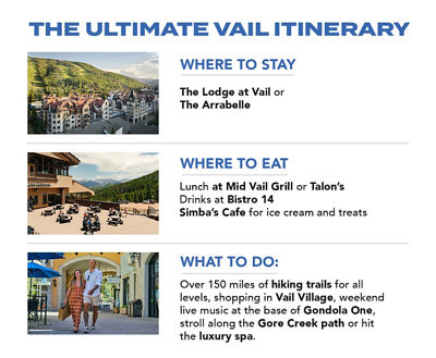 Ultimate Vail Summer Itinerary