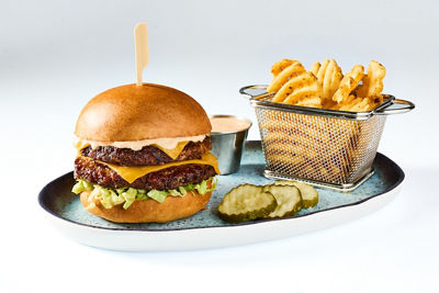 Double Steakhouse Burger with Waffle Fries