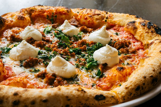 Rapini and Italian Sausage Pizza at Citrea
