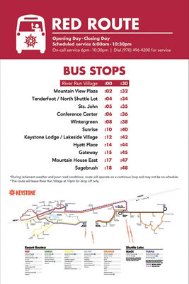 Keystone Winter 2026-2027 Bus Red Route