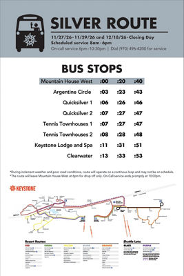 Keystone Winter 2026-2027 Bus Silver Route