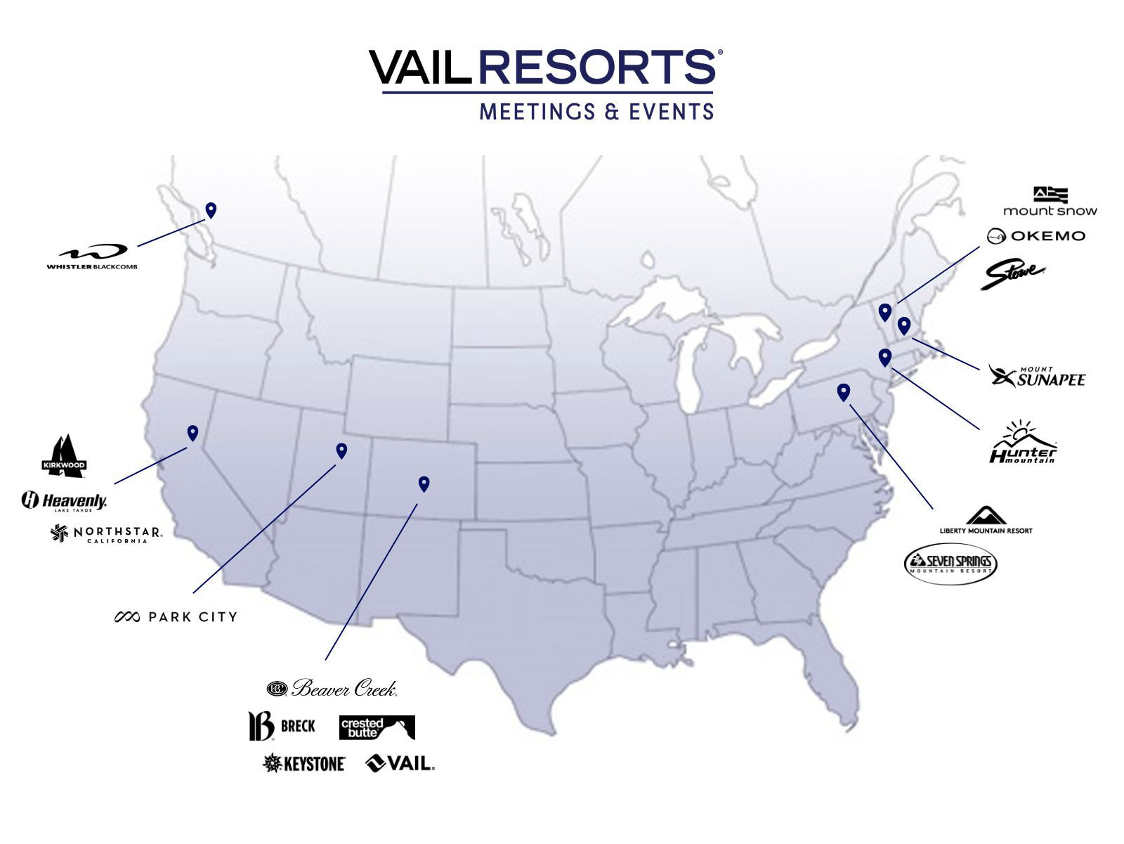 VRME Group Resort Portfolio Summer 2026 Map