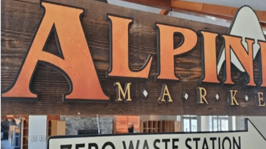 Alpine Market Sign at Liberty Mountain