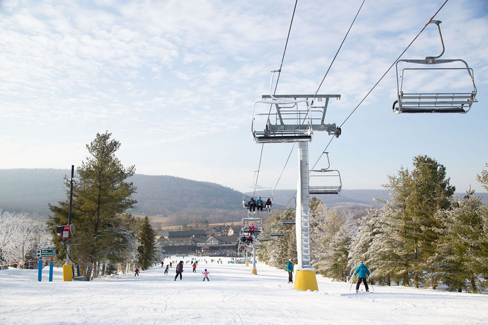 Dipsy Quad lift on sunny day at Liberty