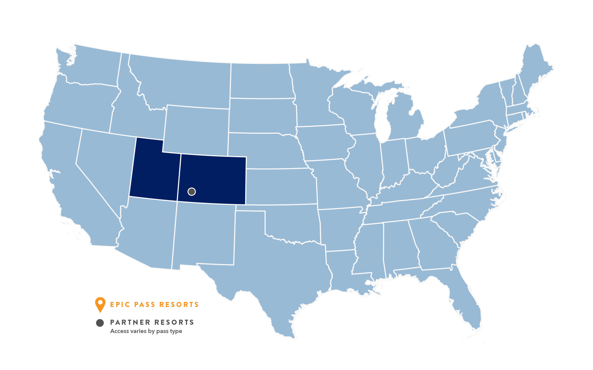 Map of all the Resorts you can visit with an Epic Pass (Vail  Owned/Partners) : r/MapPorn