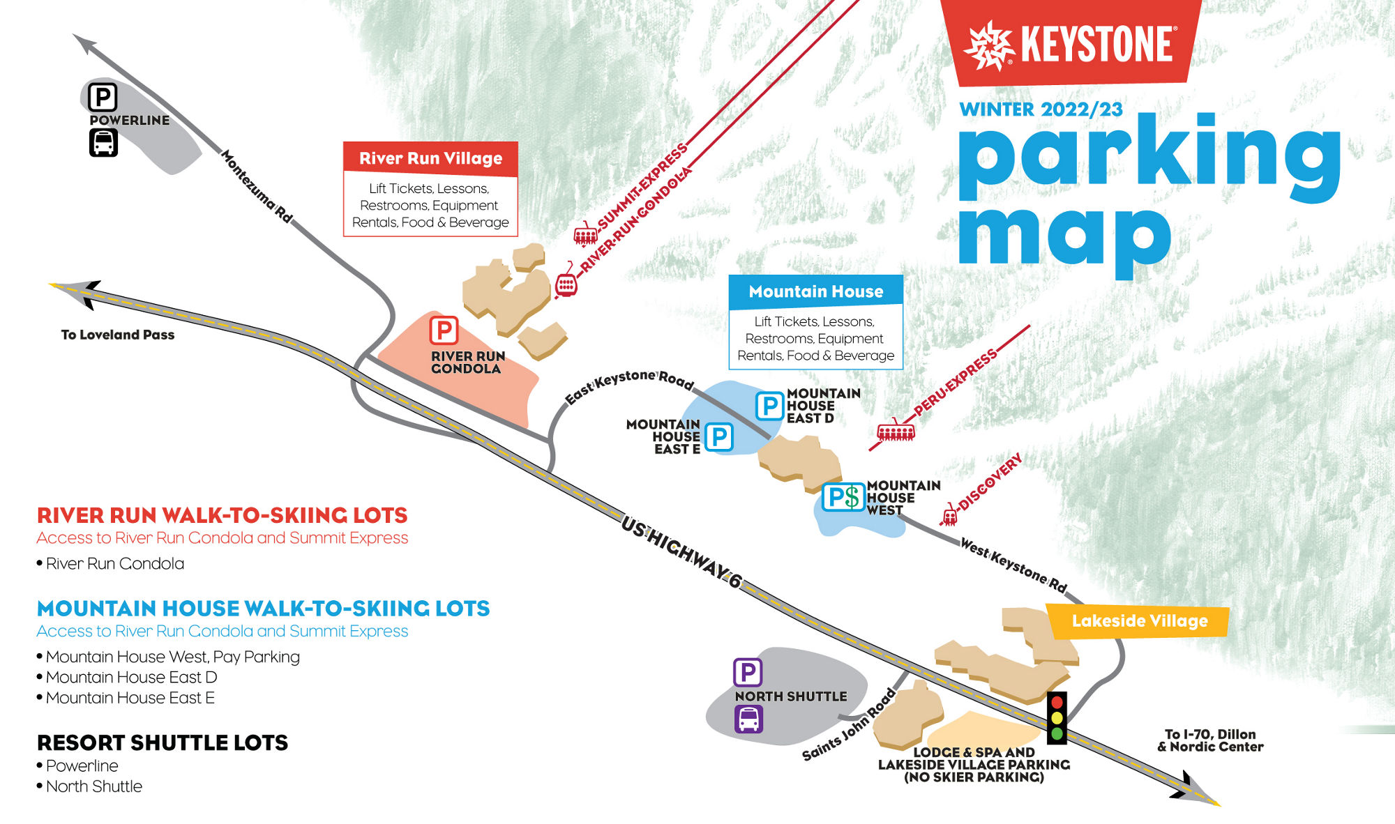 Keystone Resort Parking Map
