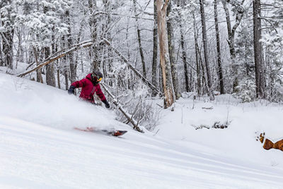 A snowboarder at Crotched