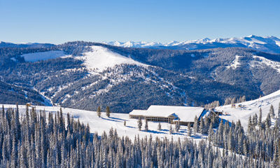 Drone aerial photography view of Two Elk Restaurant in Vail, Colorado