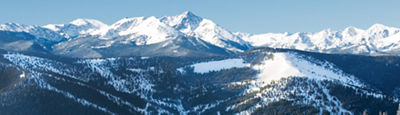 UAV winter aerial scenic view In Vail, Colorado
