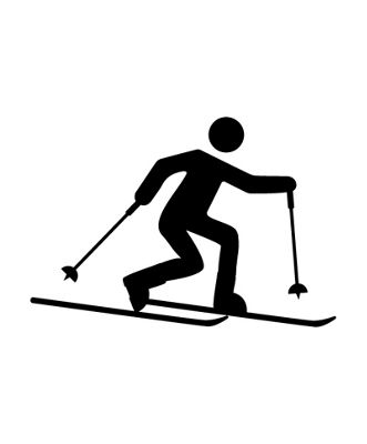 Vail telemark skier vector graphic
