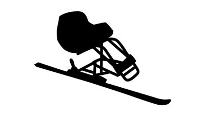 Vail adaptive device sit ski vector graphic