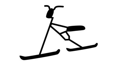 Vail skibike snowbike vector graphic