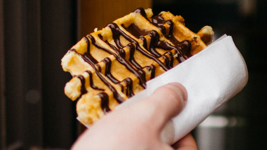 Chocolate Drizzled Waffle at Mount Snow