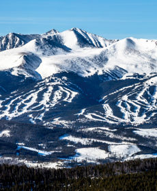 Panorama of the resort in Breckenridge, CO.