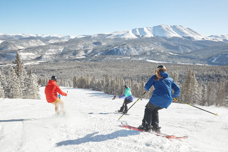 Making turns down a run at Breckenridge Ski Resort