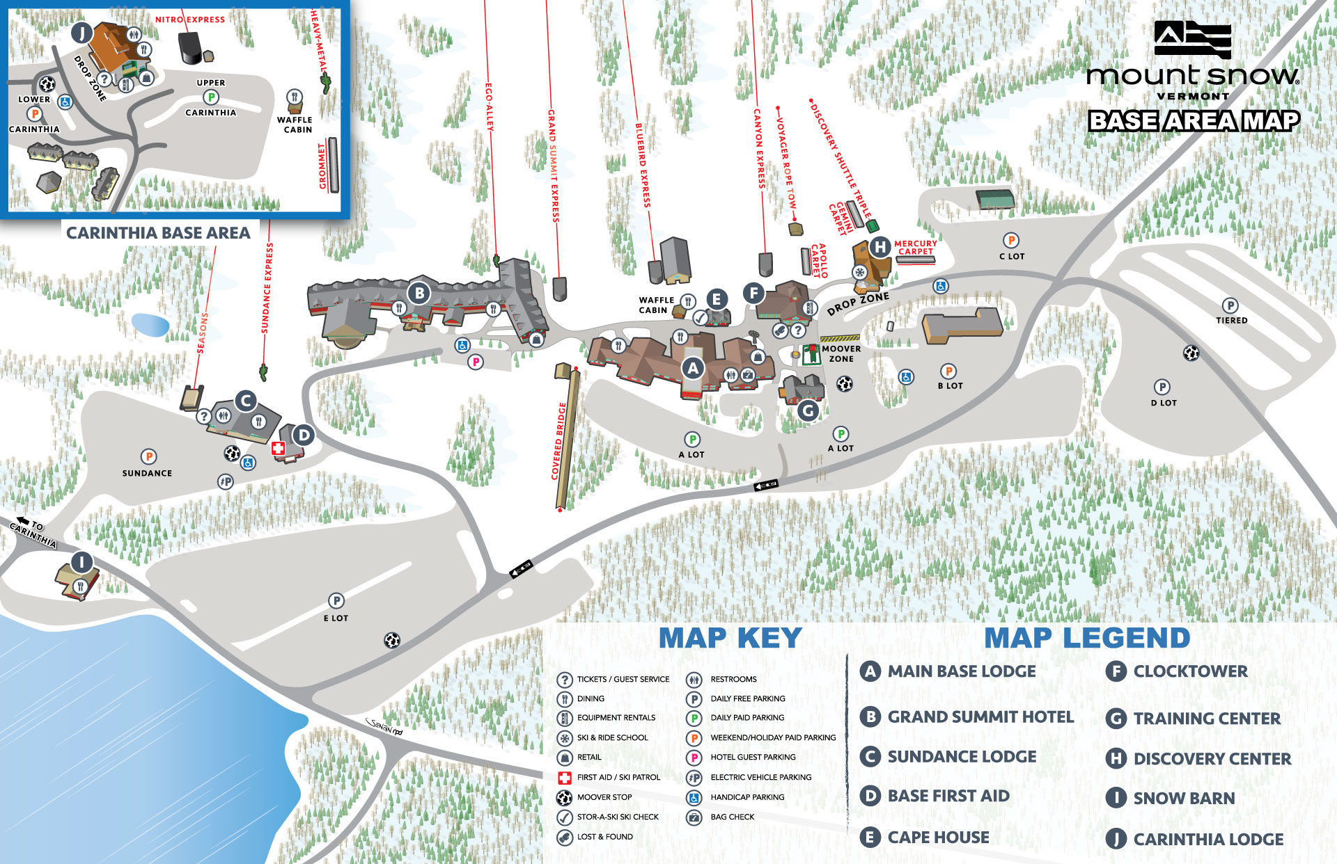 Mount Snow Base Area Map 2022