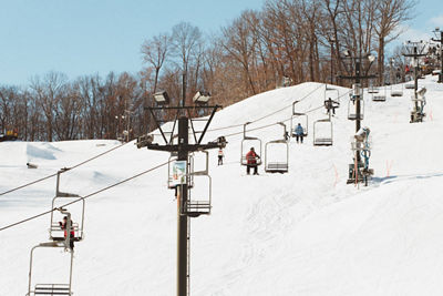 uphill view of lifts